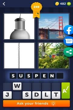 4 pics 1 word level 249 answer 7 letters  We found 1397 puzzles